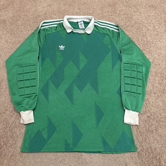 adidas Other - Vintage 1980s Adidas Goalkeeper Football Shirt Green Template Soccer Jersey